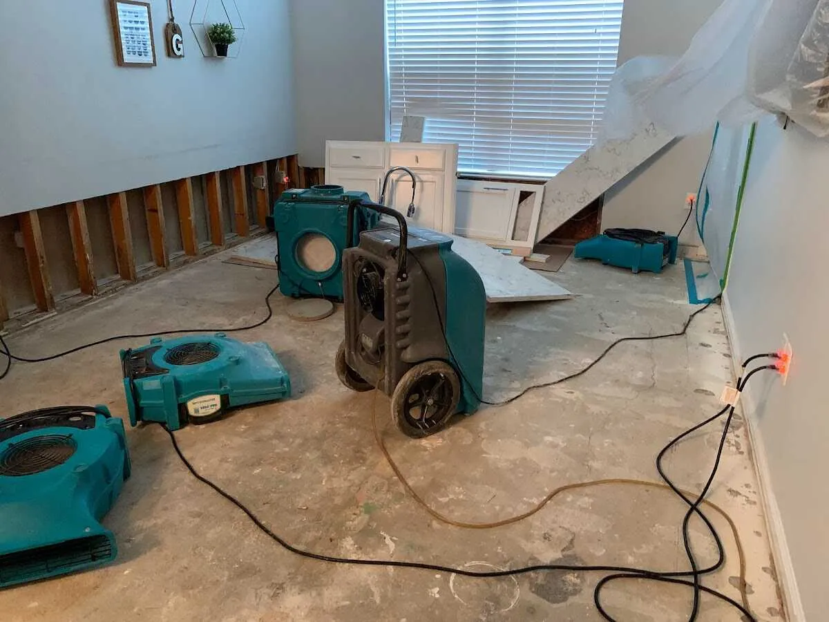 Dehumidifier in flood-cut room for Water Extraction & Removal in Centerville